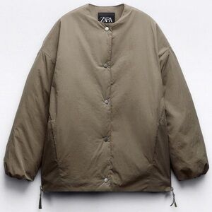 Zara Taupe Quilted Jacket